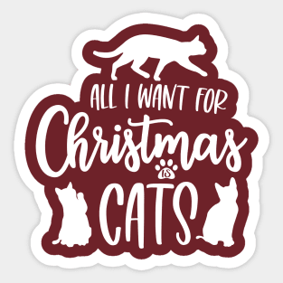 All I Want For Christmas is Cats Sticker